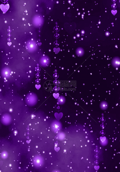 紫色心相印心形粒子h7动态背景素材图片