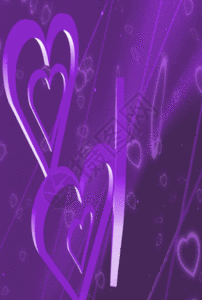 紫色三维爱心舞台h5动态背景素材图片