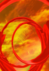 空中丝绸太阳云朵红旗喜庆党建h5动态背景素材高清图片