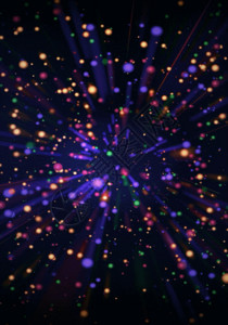 漫天彩色烟花放射彩色粒子光束h5动态背景高清图片