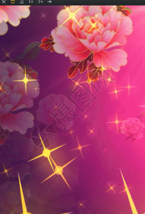 粉色桌面牡丹星光喜庆中国风背景素材高清图片