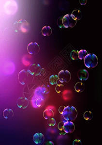 半透明紫色泡泡紫色唯美泡泡上升背景高清图片