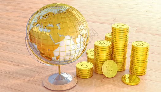 商业金融地球仪背景图片