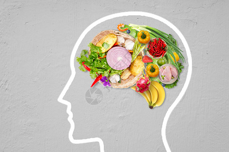 创意西兰花蔬果大脑设计图片