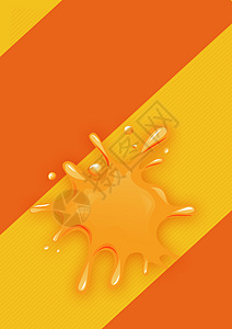 黄色果汁喷溅果汁滴落背景设计图片