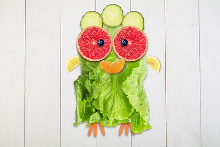 生菜片蔬菜猫头鹰设计图片