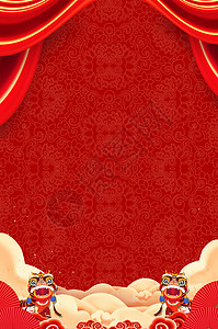 传统半边花纹喜庆节日背景设计图片