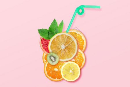 柠檬薄荷复合果汁设计图片