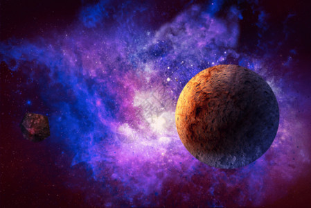 陨石爆炸宇宙星球gif高清图片