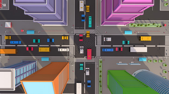 卡通道路卡通城市道路交通设计图片