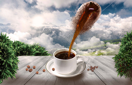 浓缩天然咖啡设计图片
