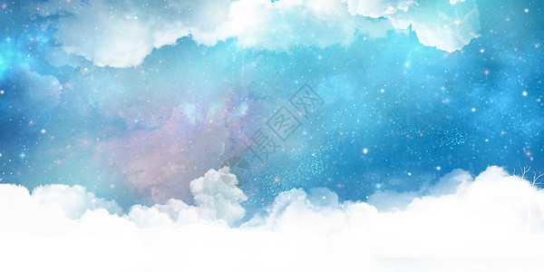 梦幻云朵气泡框星空背景设计图片