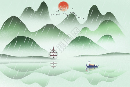 清明中国风插画图片
