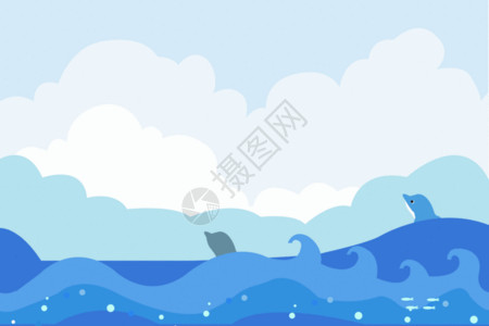 美人鱼装饰画海豚gif高清图片
