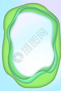 绿色剪纸风边框渐变剪纸风背景设计图片