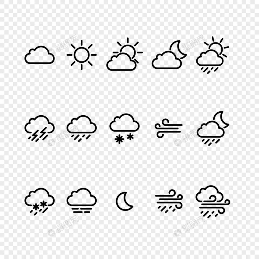 天气矢量图标图片