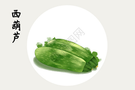 西葫芦插画手绘蔬果南瓜高清图片