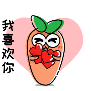 红心木瓜萝小卜卡通形象表情包GIF高清图片