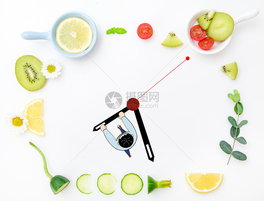 健康饮食可爱创意摄影插画图片
