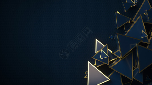 蓝色漂浮三角形创意抽象背景设计图片
