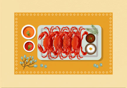 铁锹海鲜美味大闸蟹GIF高清图片