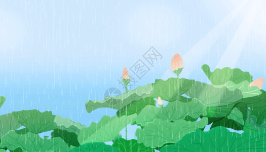 传统植物插画谷雨GIF高清图片