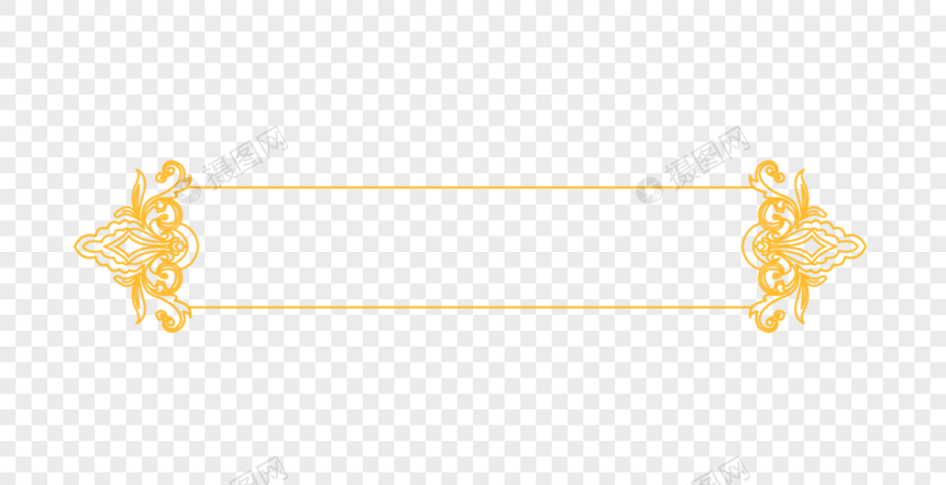 创意中国风金黄色花纹边框图片