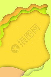 黄色剪纸风背景背景图片