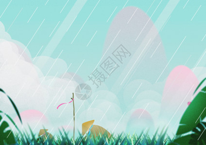 雨云和蓝天谷雨劳作GIF高清图片