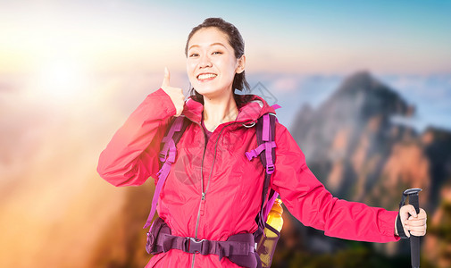 健身达人毛笔字点赞的登山达人设计图片