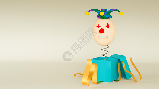 弹簧玩具小丑搞怪设计图片