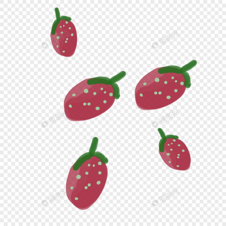 草莓彩色插图图片