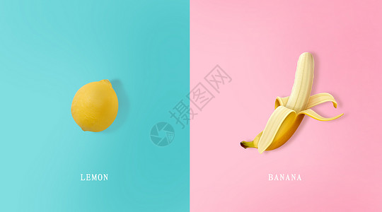 香蕉背景柠檬香蕉设计图片