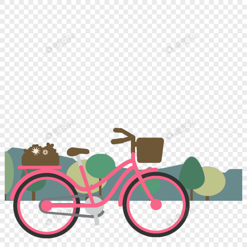 自行车与美景图片