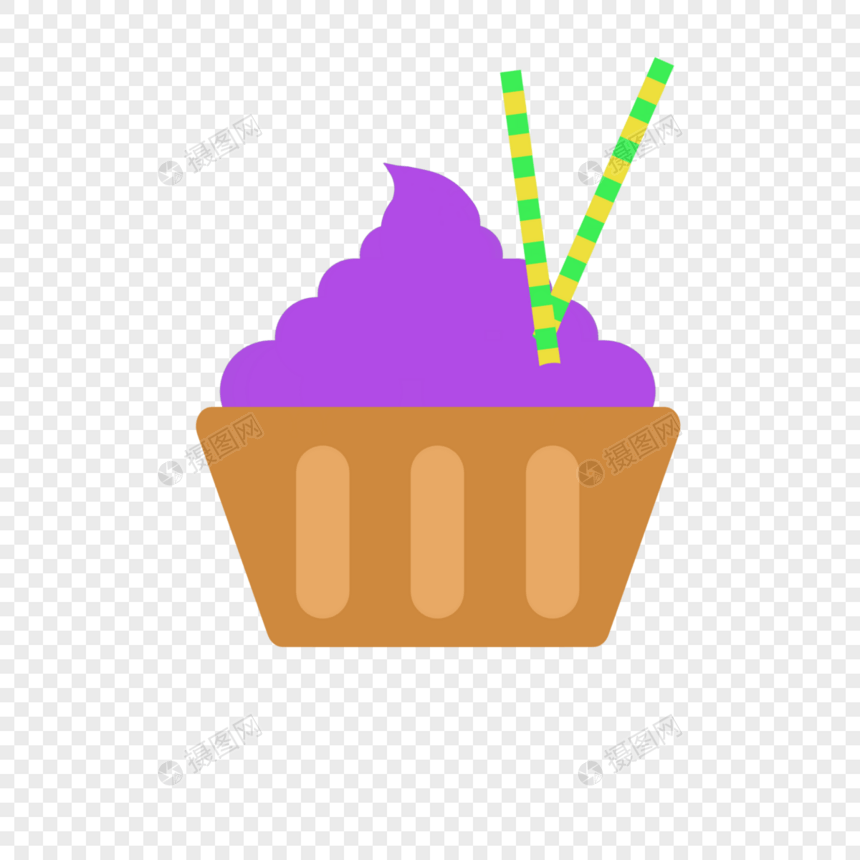紫色甜筒冰淇淋图片