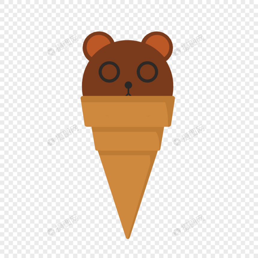 小熊冰淇淋图片