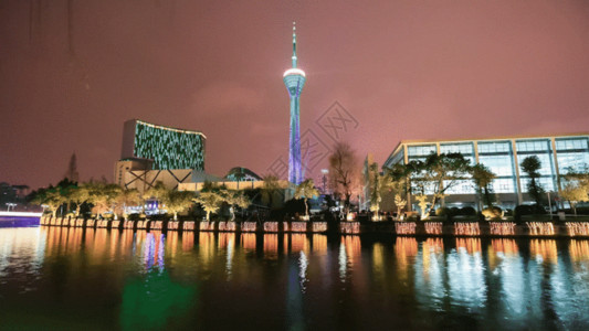 多彩美丽烟花城市夜景GIF高清图片