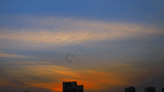 夕阳边的建筑夕阳GIF高清图片
