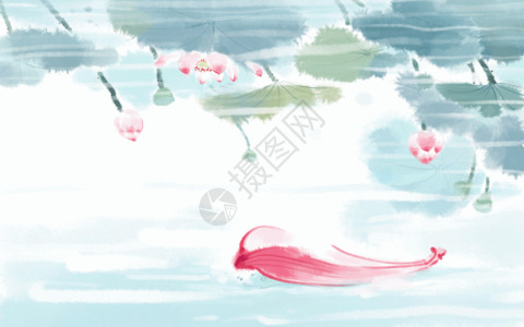 粉色的梅花中国风荷花青蜓gif高清图片
