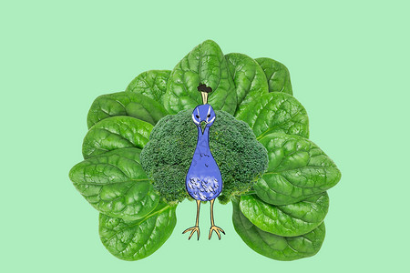 孔雀素材蔬菜孔雀设计图片