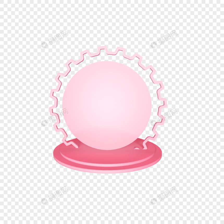 粉色齿轮圆形舞台插图图片