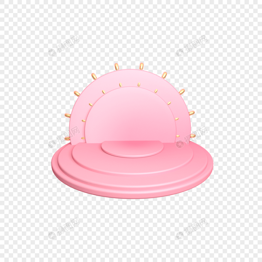 创意粉色圆形盘舞台插图图片