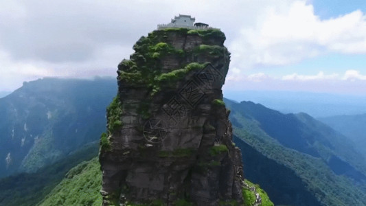 太平山顶俯瞰航拍高山景点GIF高清图片