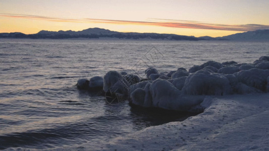 冰川形成大海GIF高清图片