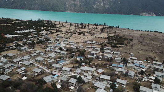 魅力村落西藏林芝结巴村航拍GIF高清图片