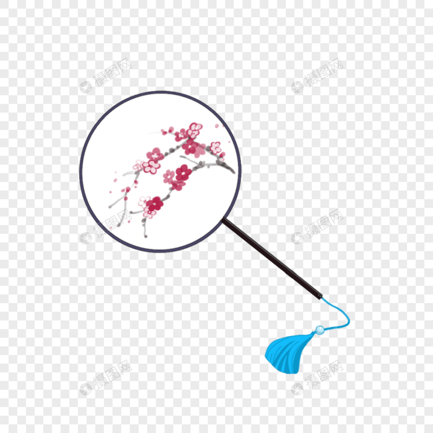 梅花圆扇吊穗元素图片