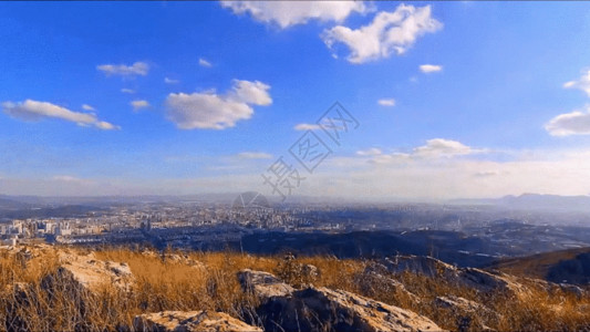 太平山顶俯瞰昆明景点延时GIF高清图片