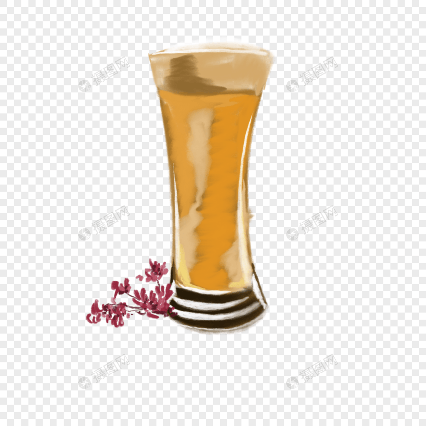 一杯啤酒装饰插图图片