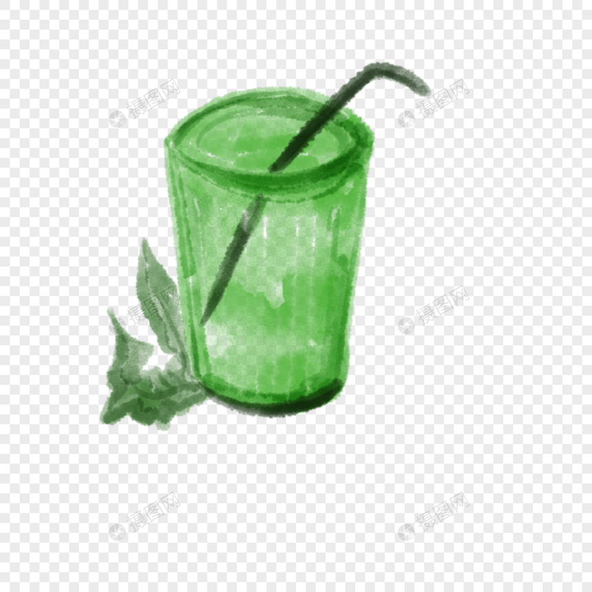 绿色的冷饮装饰插图图片
