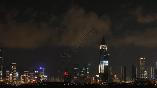 黄昏高楼美丽夜景GIF高清图片